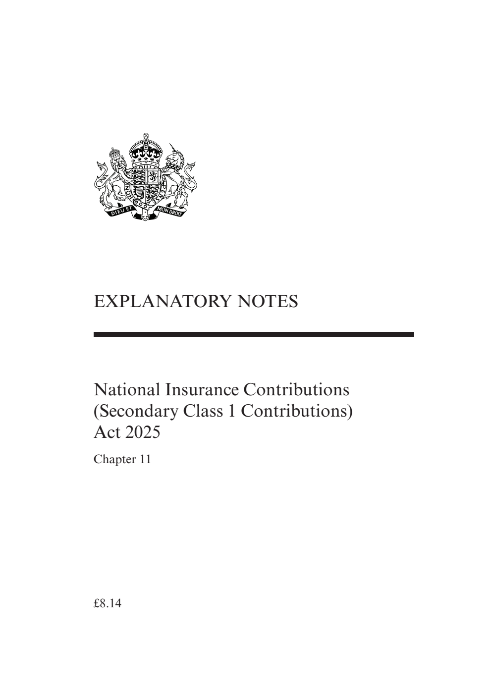National Insurance Contributions (Secondary Class 1 Contributions) Act 2025: Chapter 11 Explanatory Notes