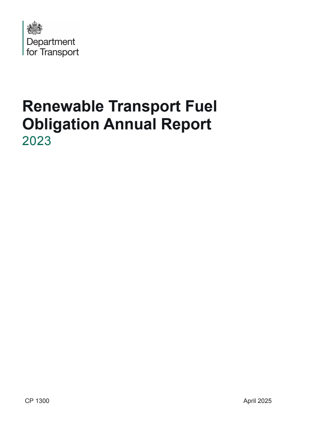 Renewable Transport Fuel Obligation Annual Report 2023