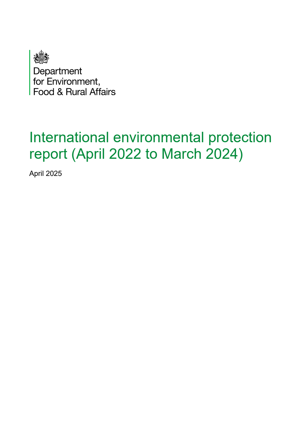 International environmental protection report (April 2022 to March 2024)