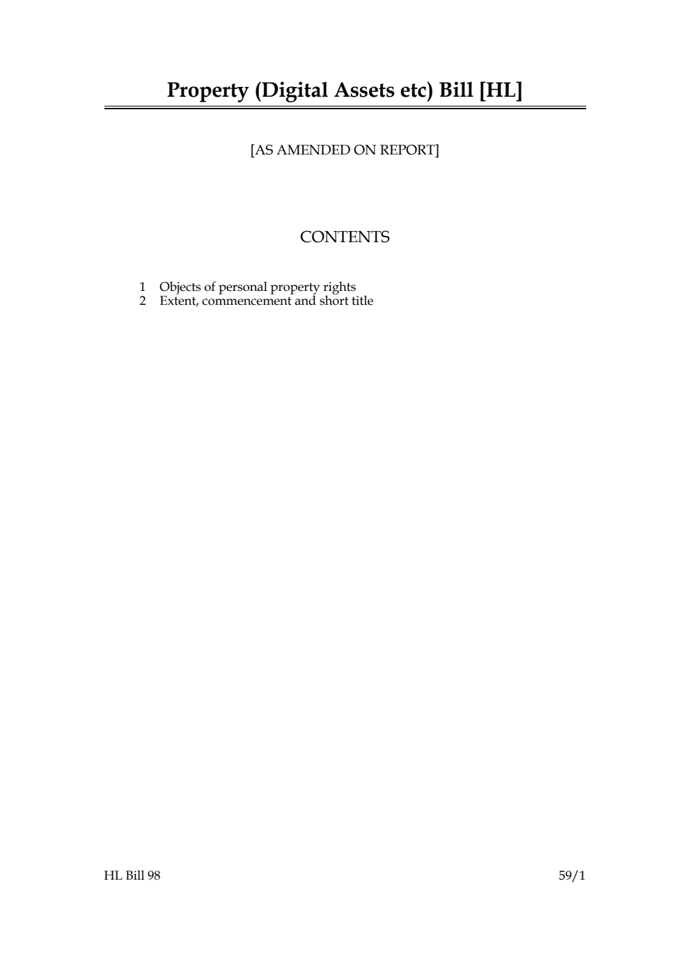 Property (Digital Assets etc) Bill [as amended on Report]