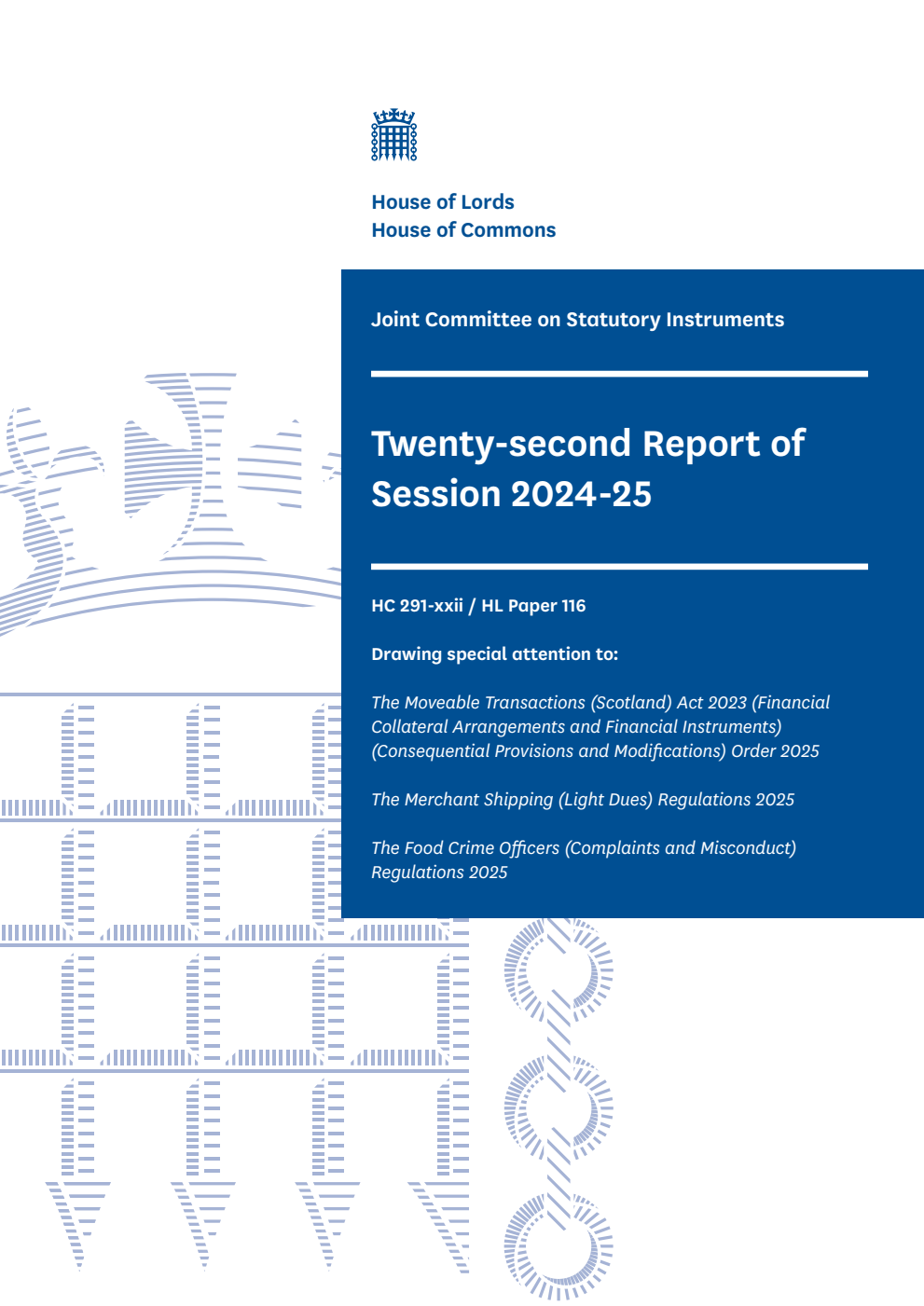 Joint Committee on Statutory Instruments 22nd Report of Session 2024-25