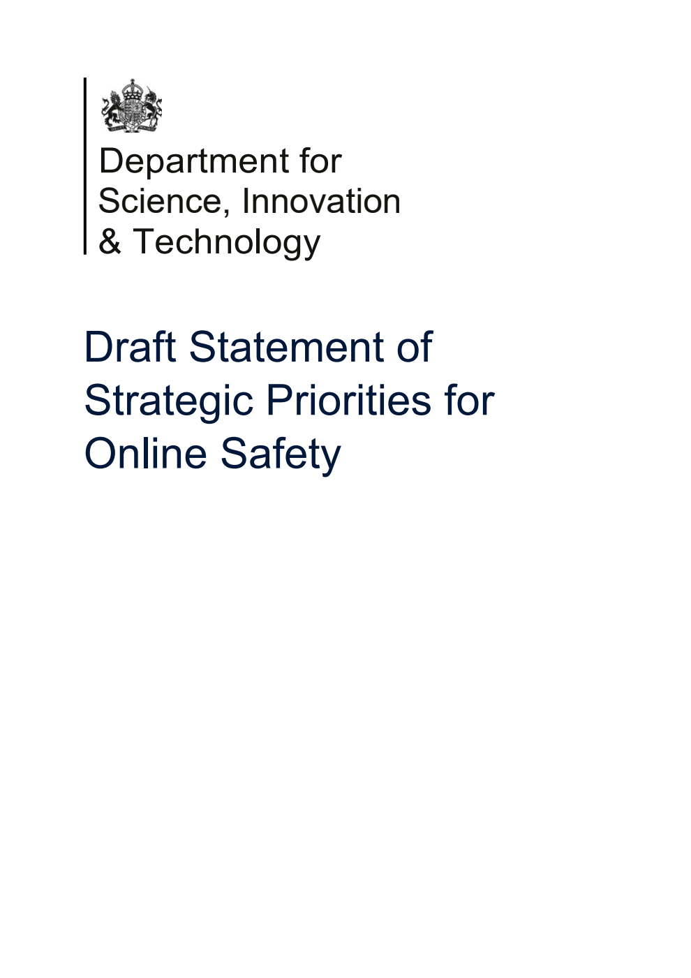 Draft Statement of Strategic Priorities for Online Safety