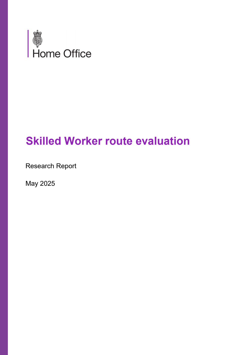 Home Office Research Report Skilled Worker route evaluation