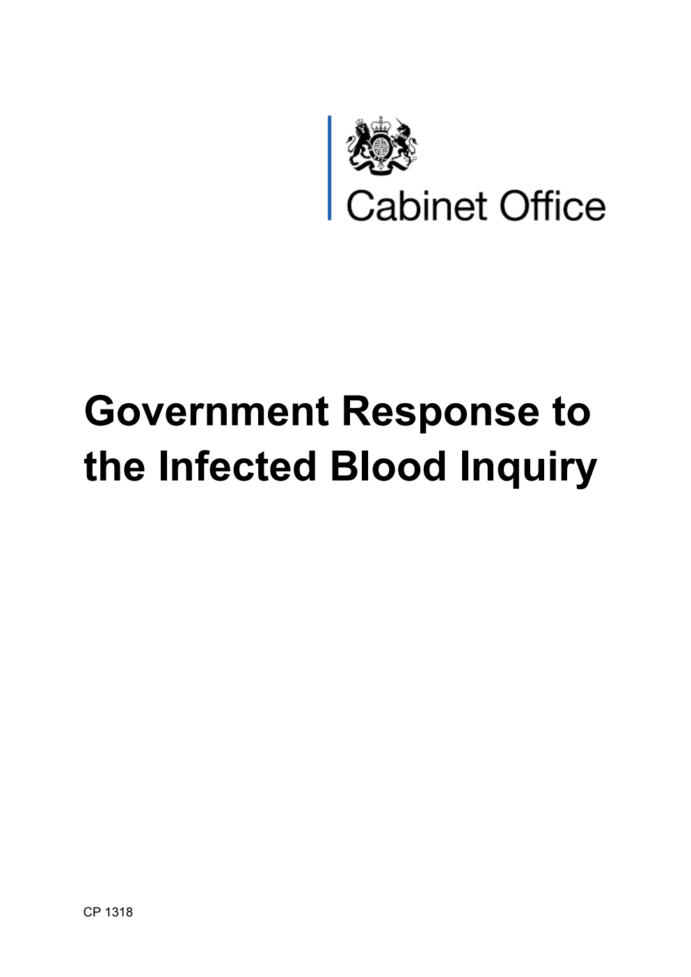 Government Response to the Infected Blood Inquiry