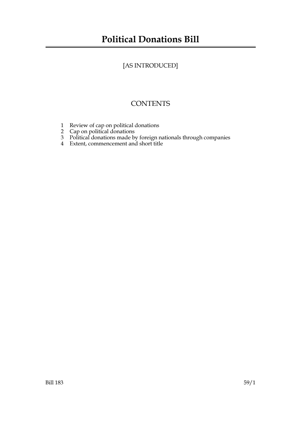 Political Donations Bill