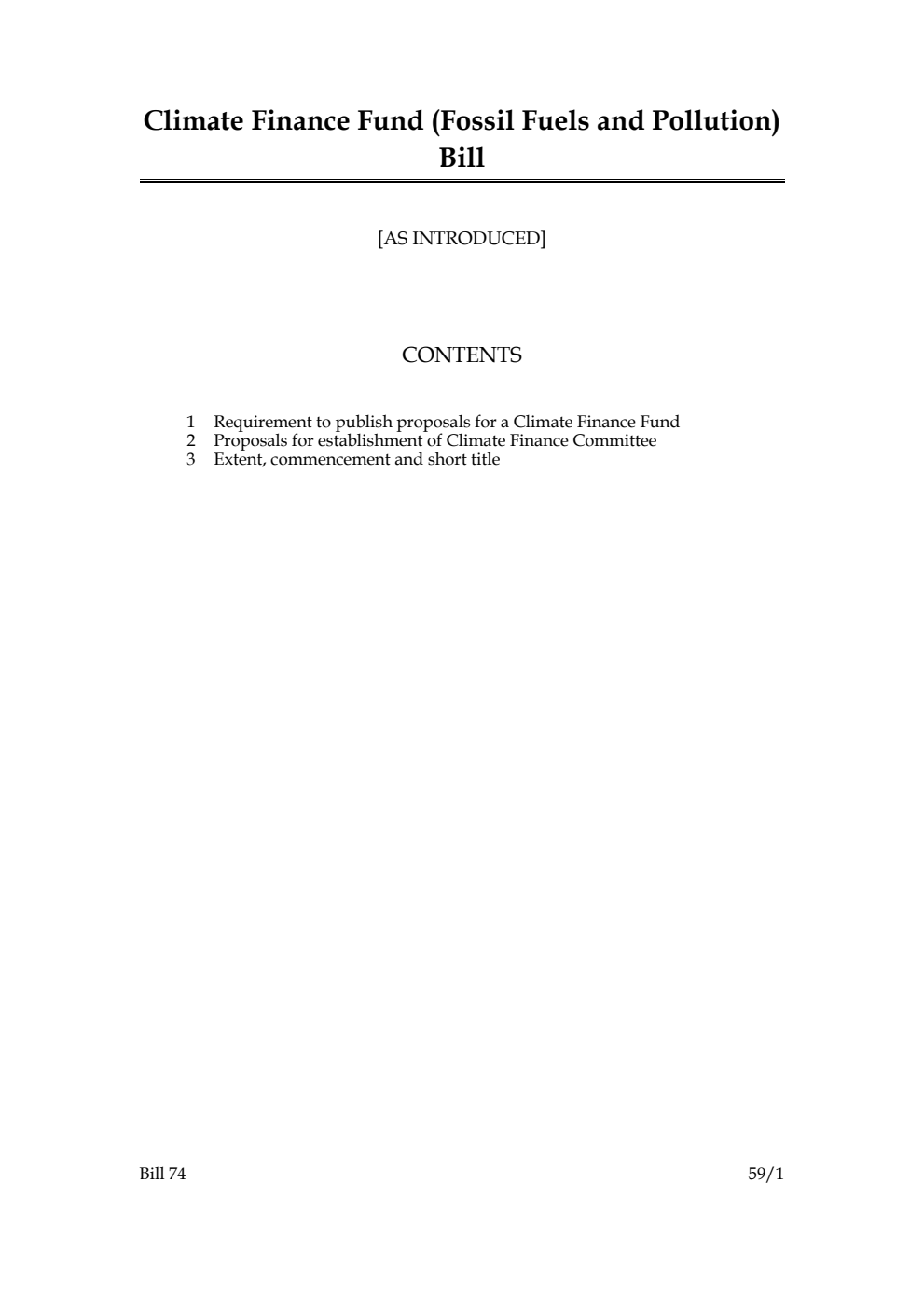 Climate Finance Fund (Fossil Fuels and Pollution) Bill