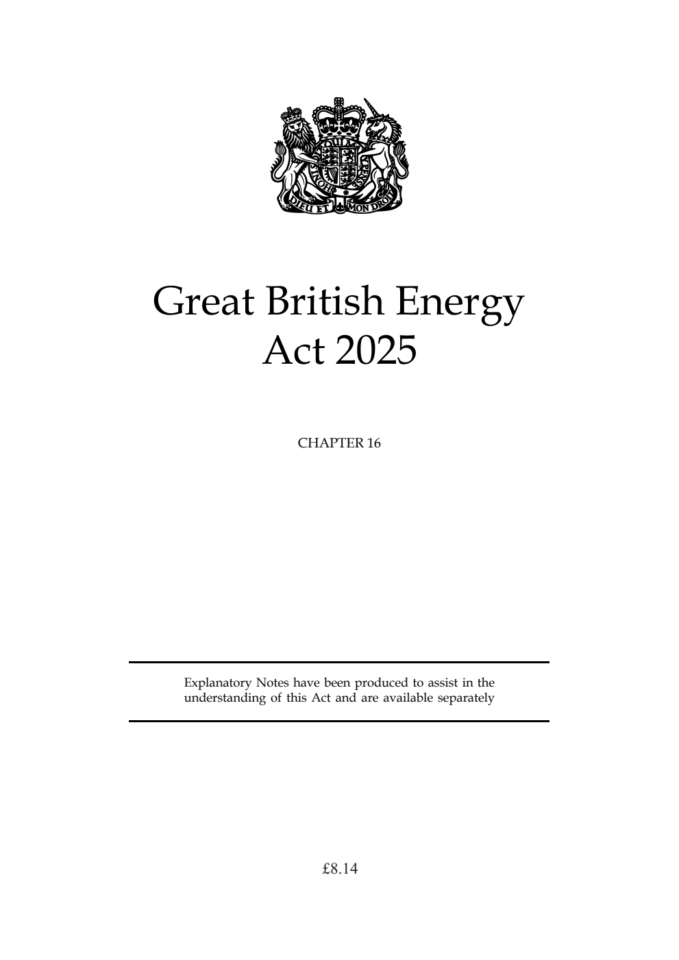 Great British Energy Act 2025: Chapter 16