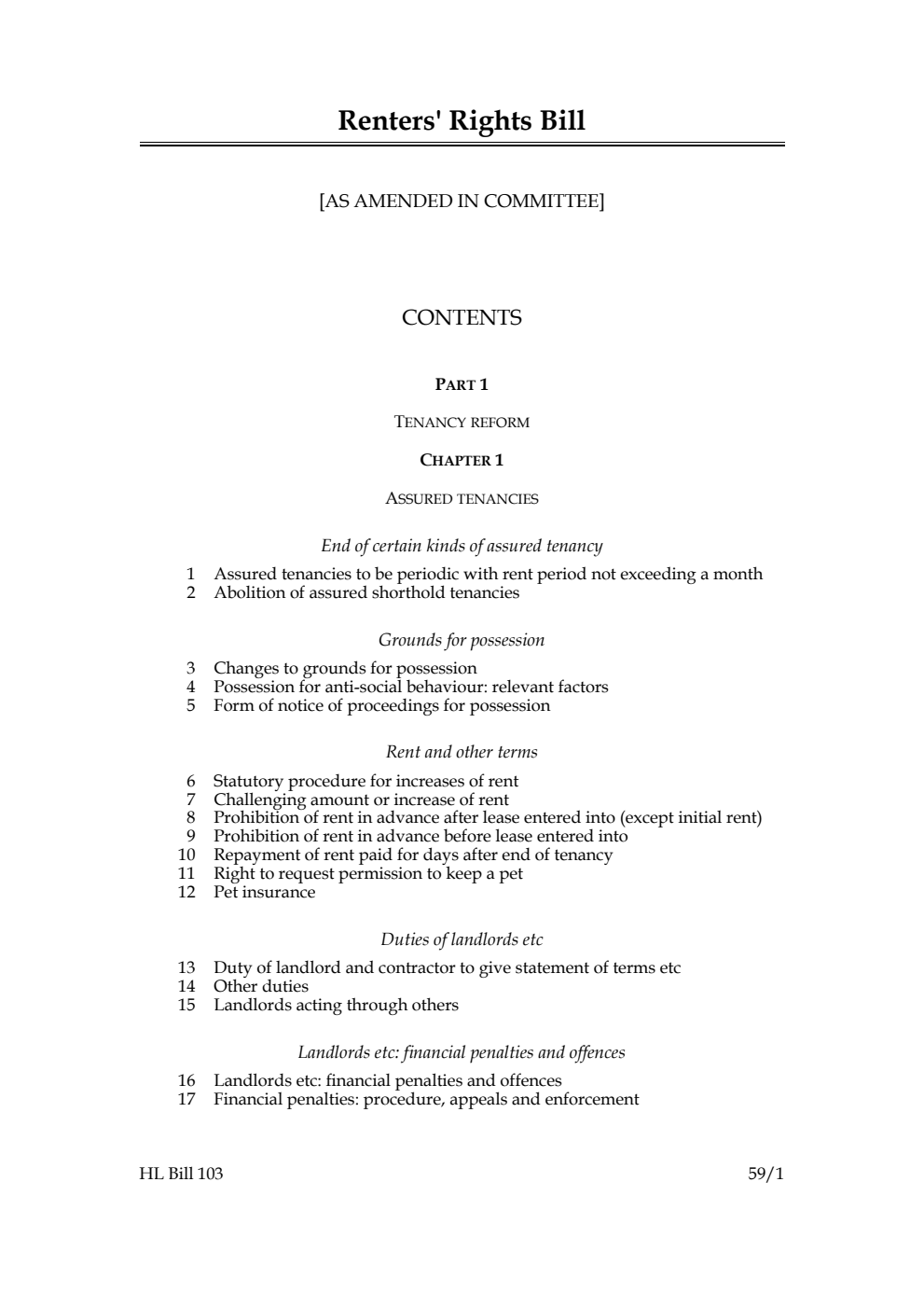 Renters' Rights Bill [as amended in Committee]