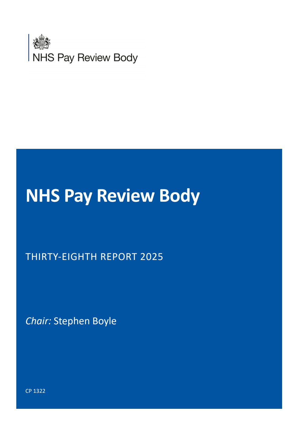 NHS Pay Review Body Thirty-Eighth Report 2025