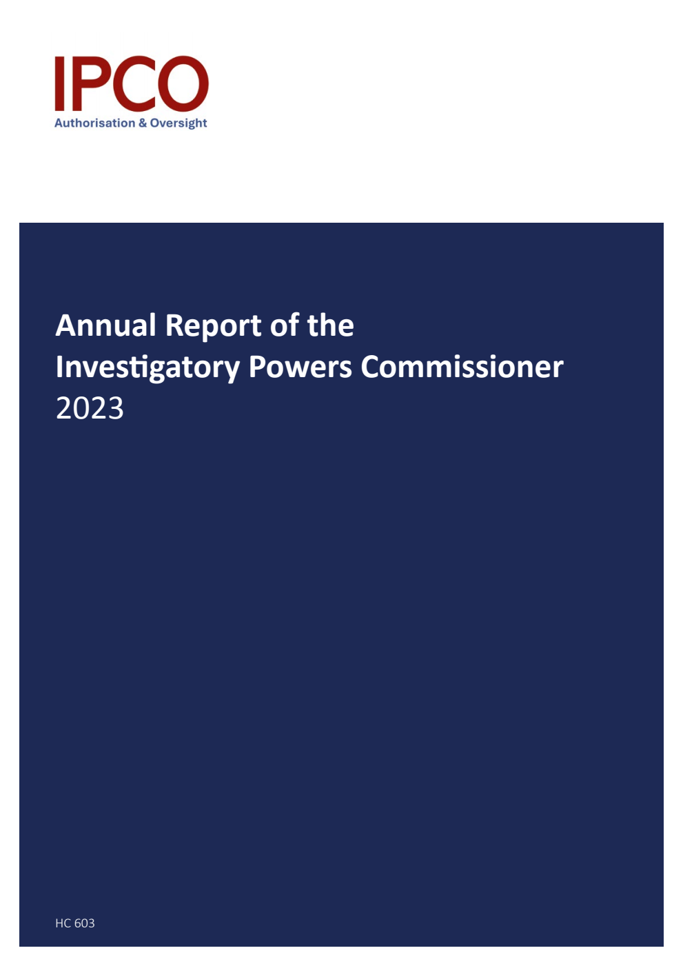 Annual Report of the Investigatory Powers Commissioner 2023