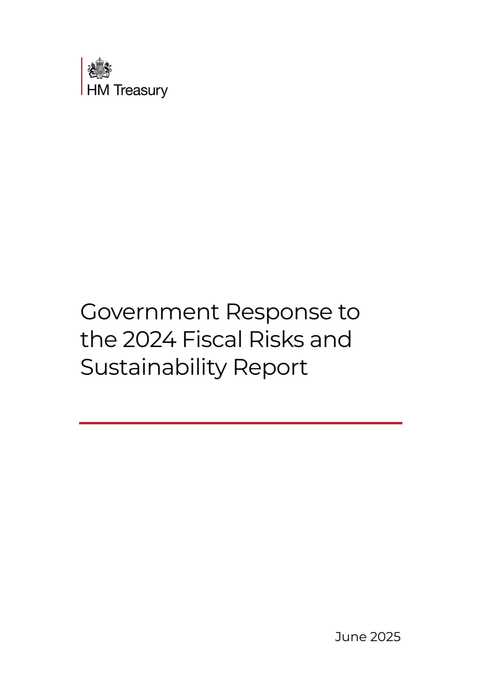 Government Response to the 2024 Fiscal Risks and Sustainability Report