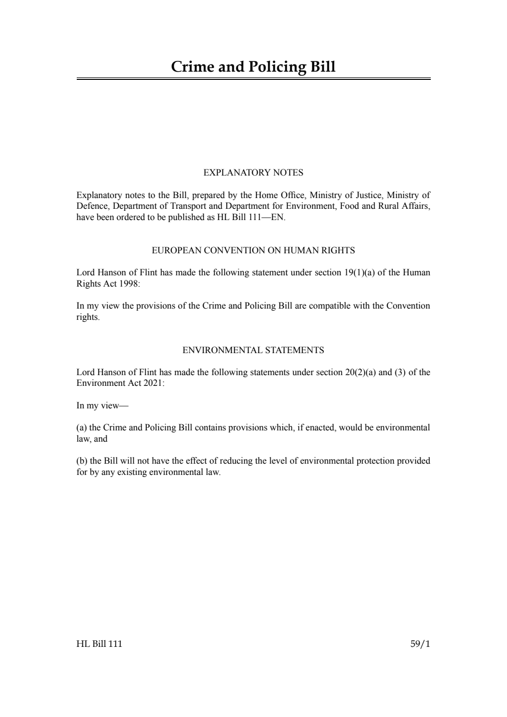 Crime and Policing Bill