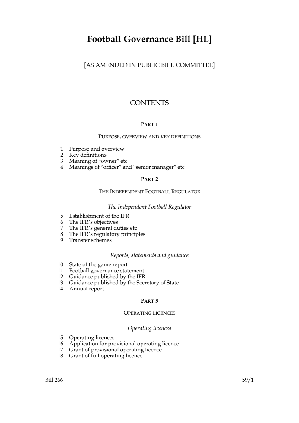 Football Governance Bill [as amended in Public Bill Committee]