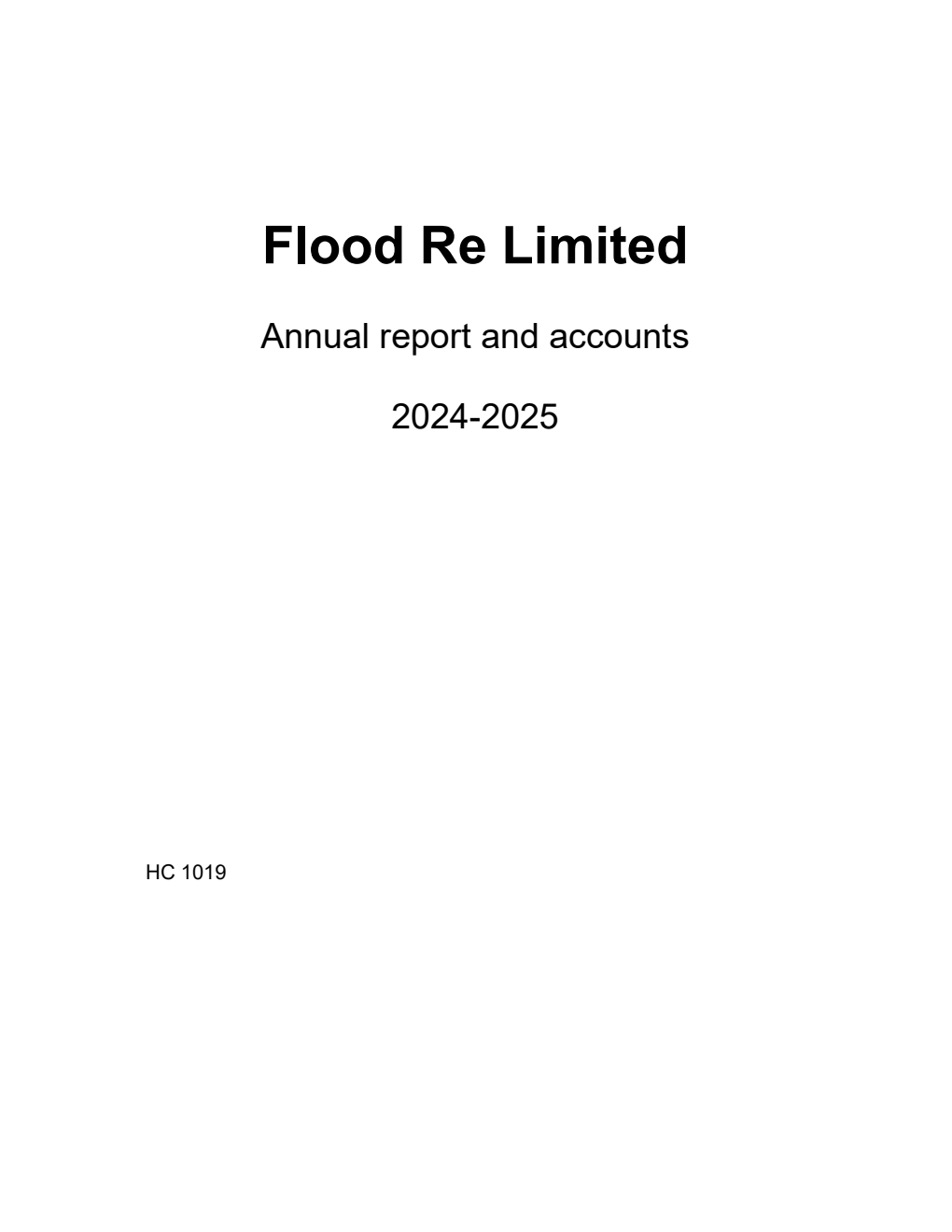 Flood Re Limited Annual report and accounts 2024-2025