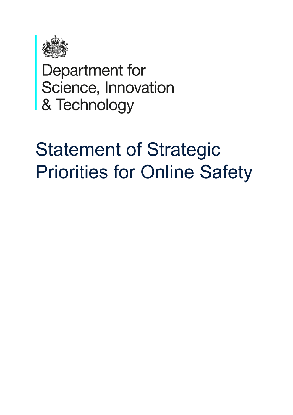 Statement of Strategic Priorities for Online Safety