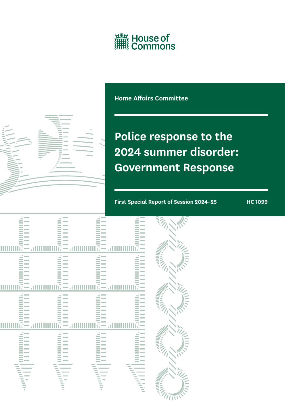 Home Affairs Committee 1st Special Report.  Police response to the 2024 summer disorder: Government Response