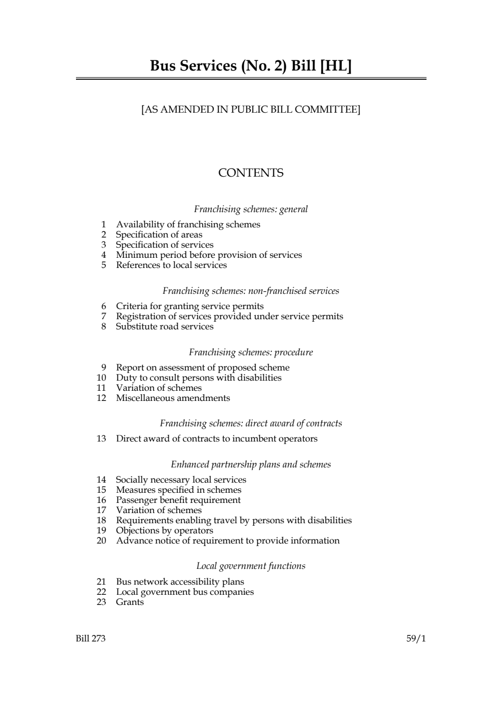 Bus Services (No. 2) Bill [as amended in Public Bill Committee]