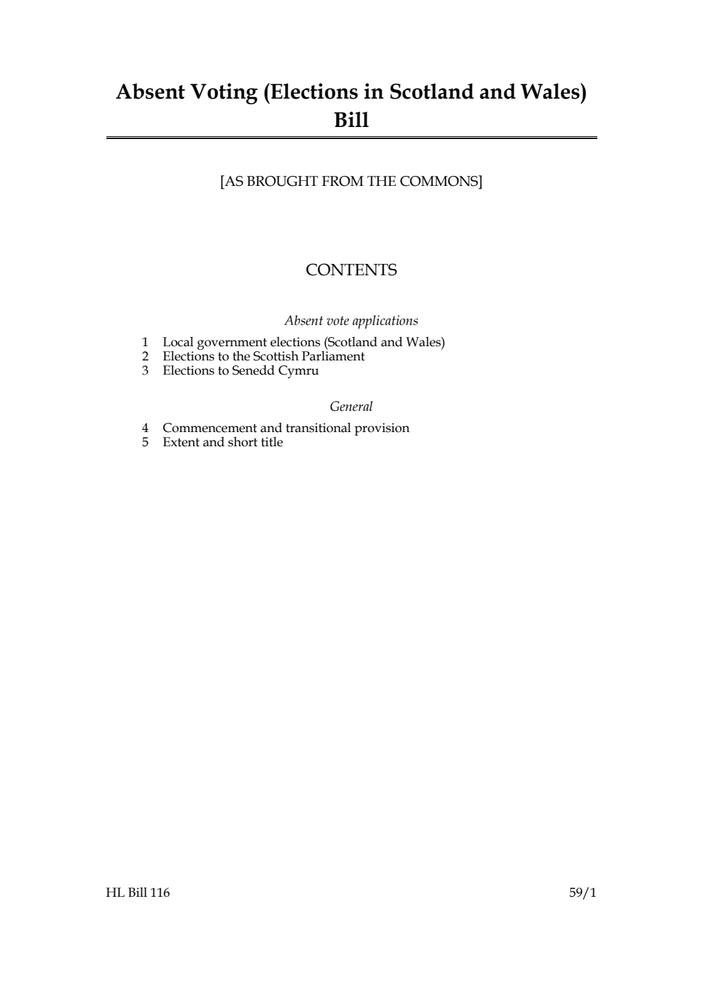Absent Voting (Elections in Scotland and Wales) Bill [as brought from the Commons]