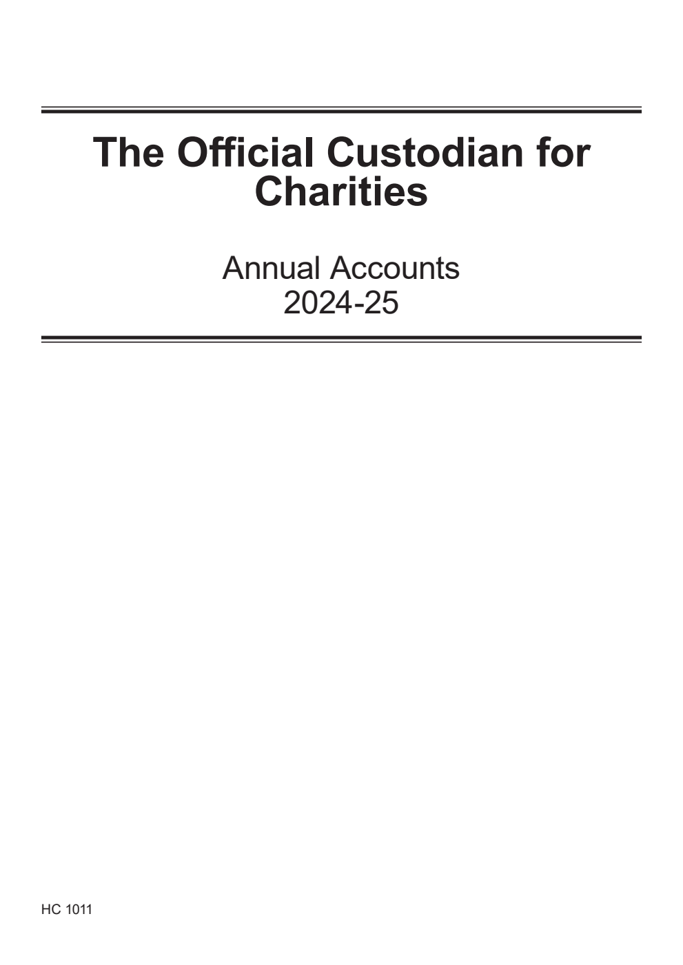The Official Custodian for Charities Annual Accounts 2024-25 (for the year ended 31 March 2025)