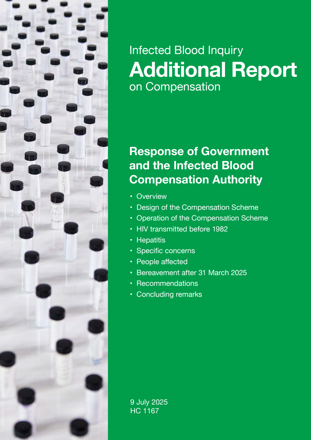 Infected Blood Inquiry. Additional Report on Compensation. Response of Government and the Infected Blood Compensation Authority