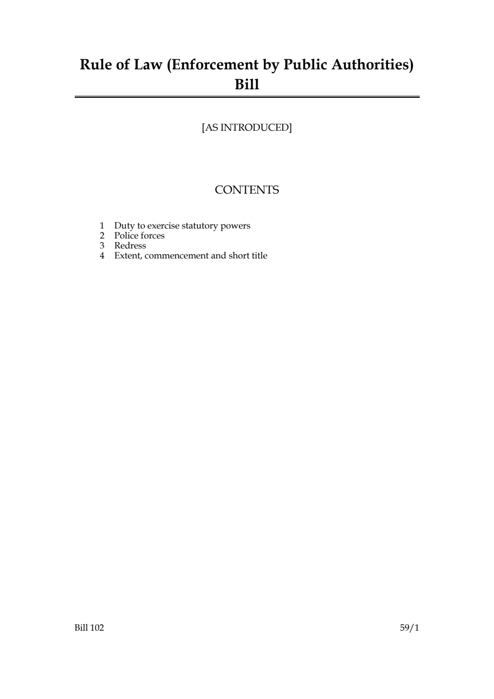 Rule of Law (Enforcement by Public Authorities) Bill