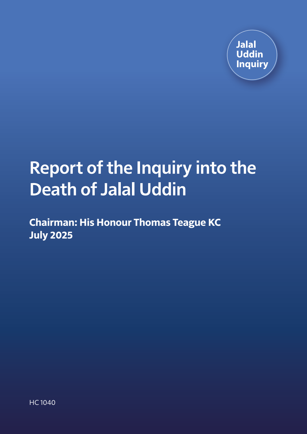 Report of the Inquiry into the Death of Jalal Uddin