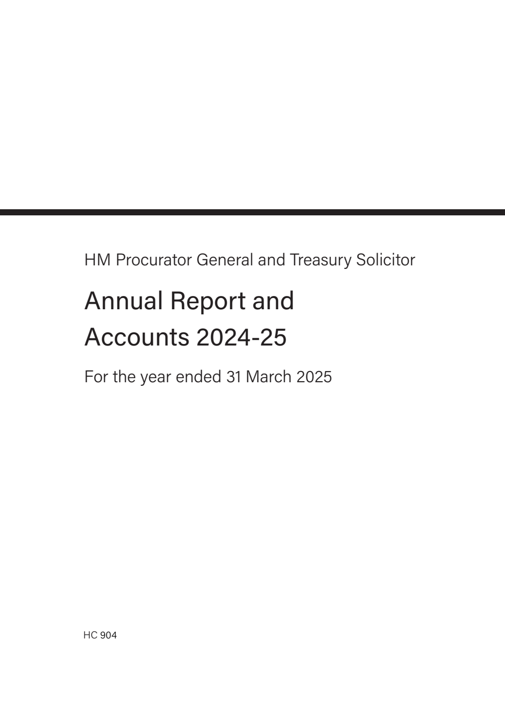 HM Procurator General and Treasury Solicitor Annual Report and Accounts 2024-25 for the year ended 31 March 2025