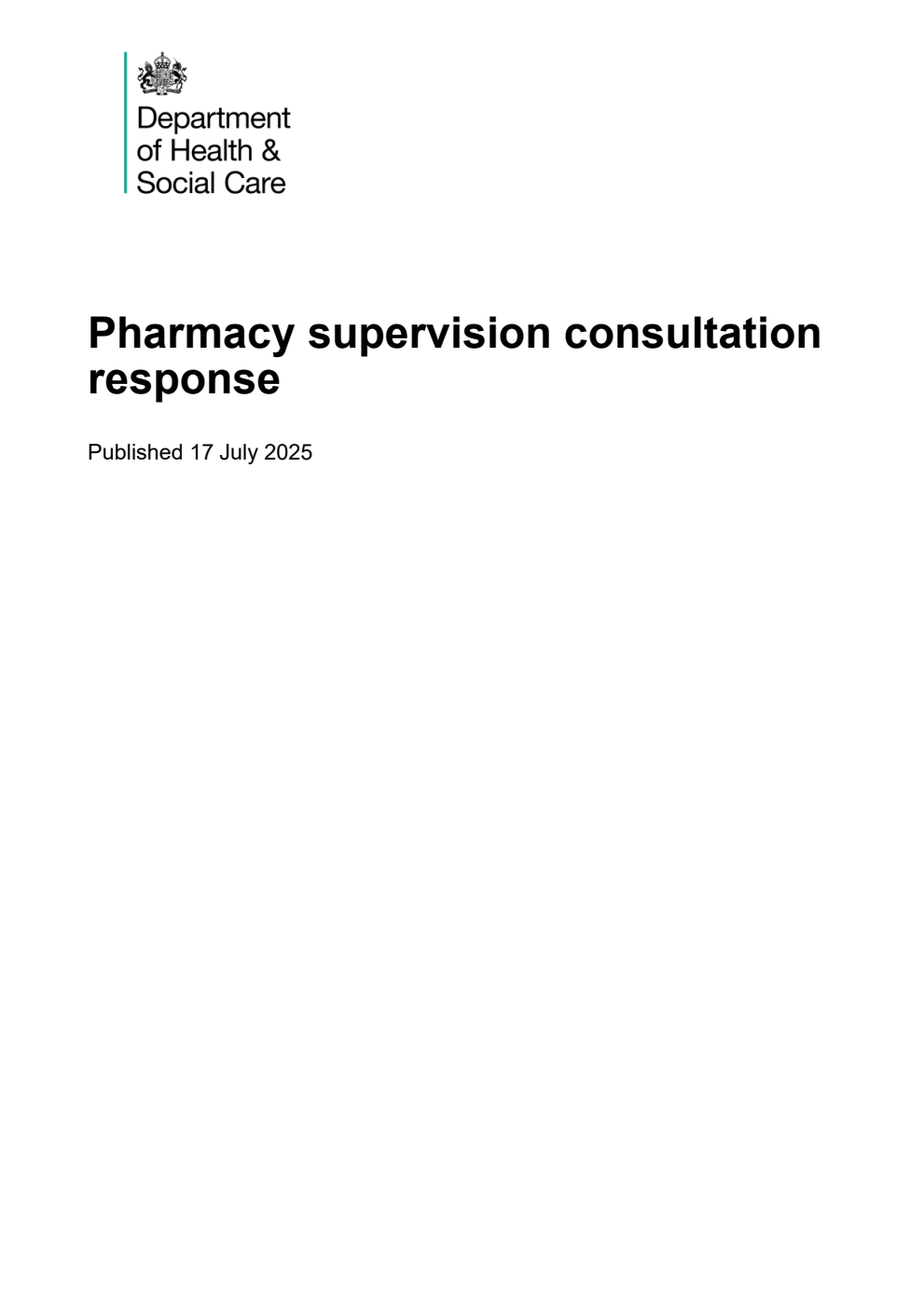 Pharmacy supervision consultation response