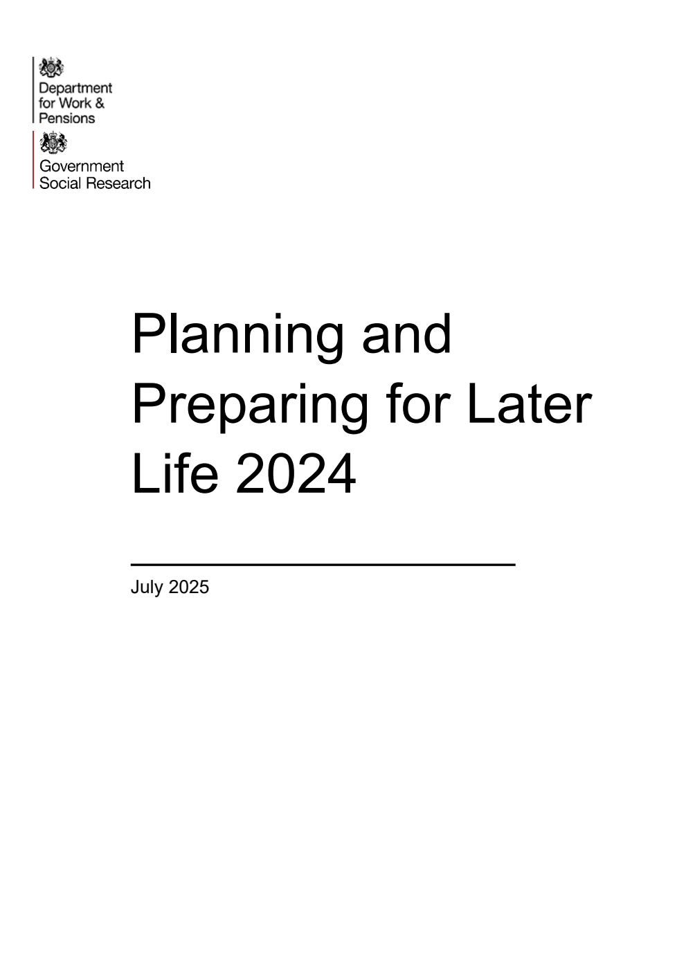 Research Report 1103 Planning and Preparing for Later Life 2024