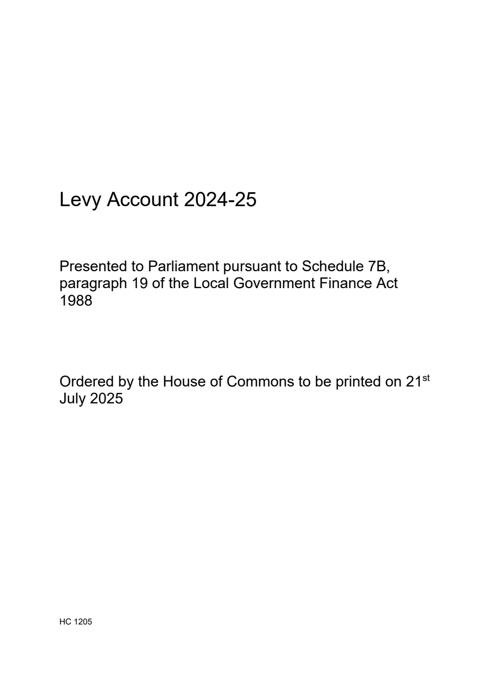 Levy Account 2024-25