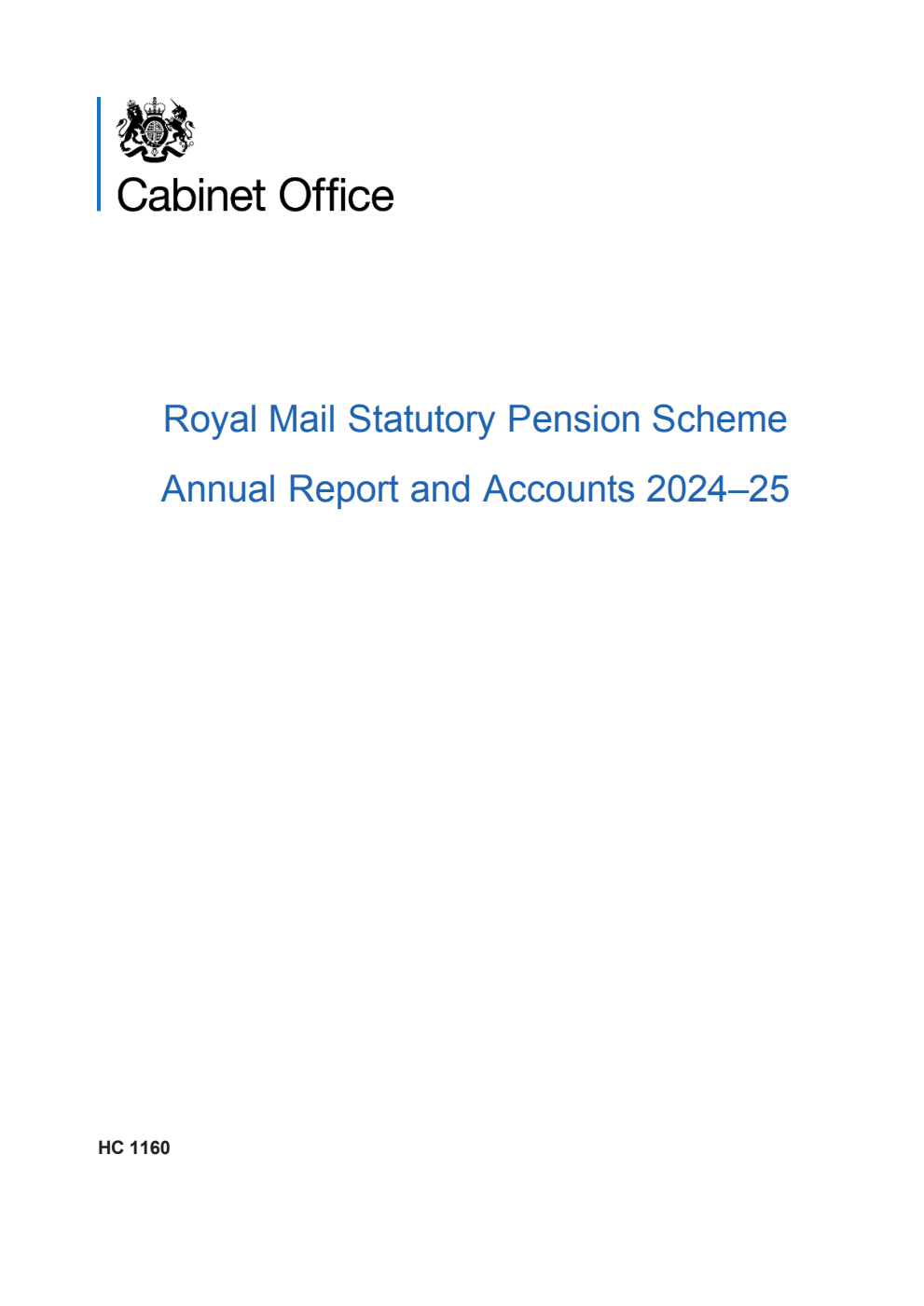 Royal Mail Statutory Pension Scheme Annual Report and Accounts 2024-25 for the period 1 April 2024 to 31 March 2025
