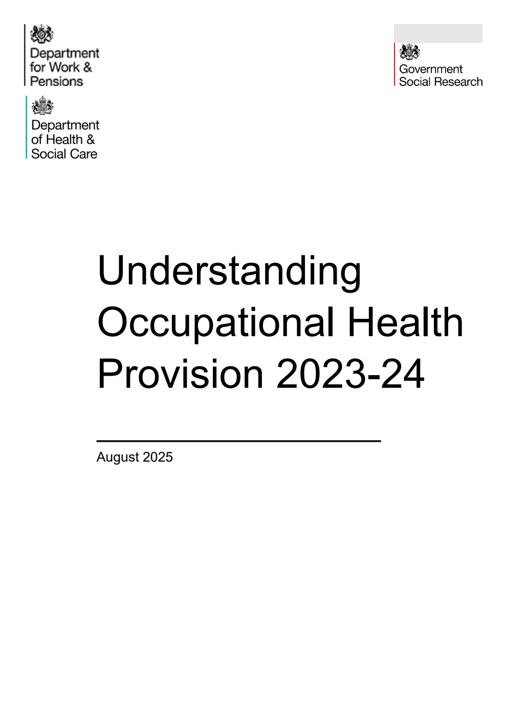 Research Report 1106 Understanding Occupational Health Provision 2023-24