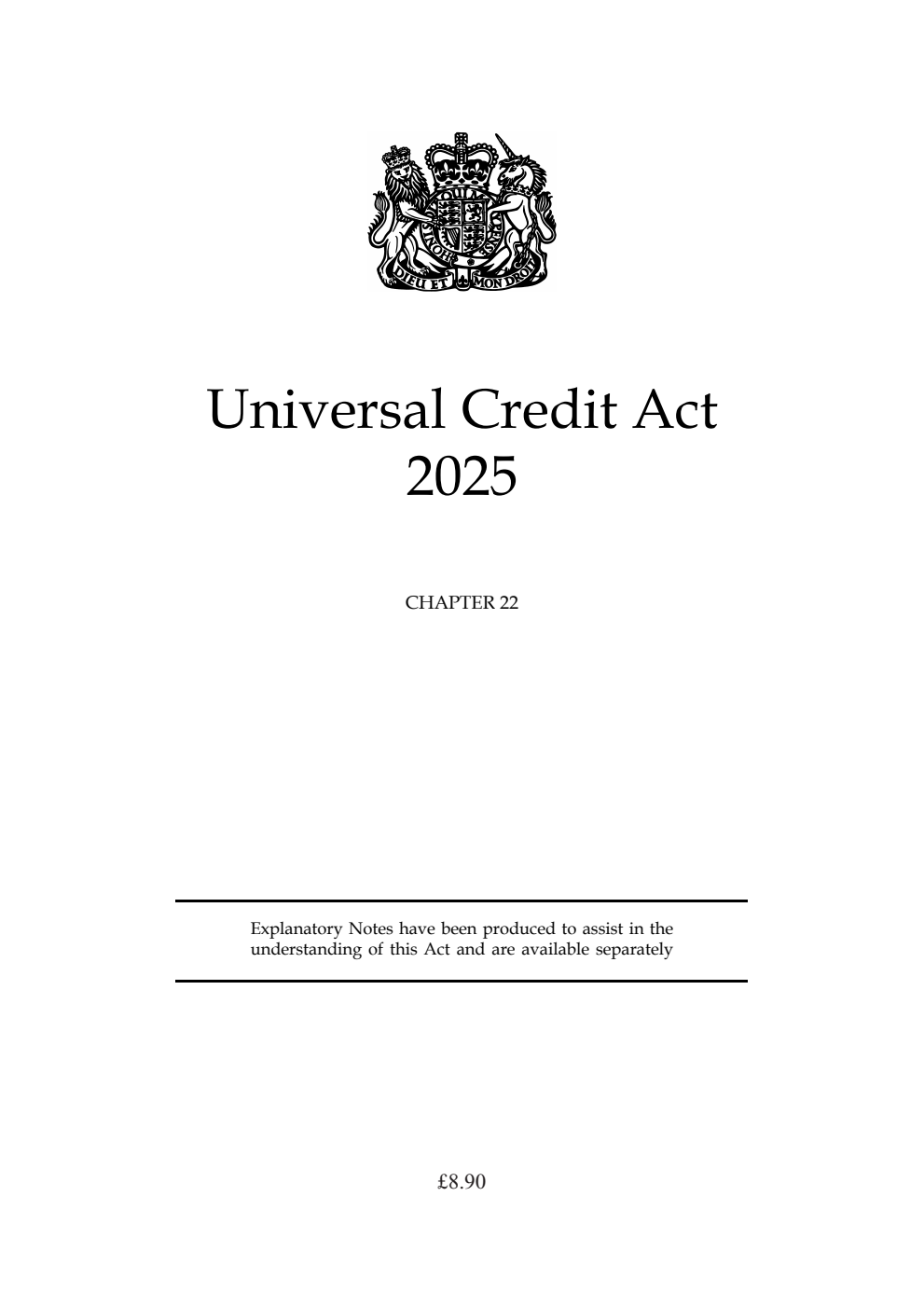Universal Credit Act 2025: Chapter 22