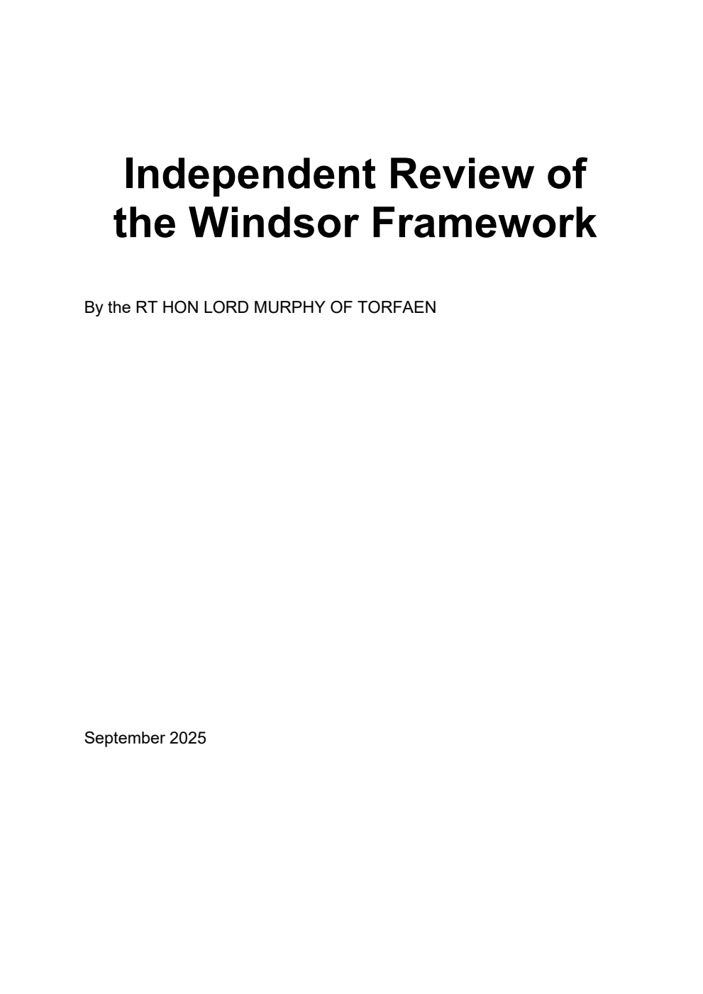 Independent Review of the Windsor Framework