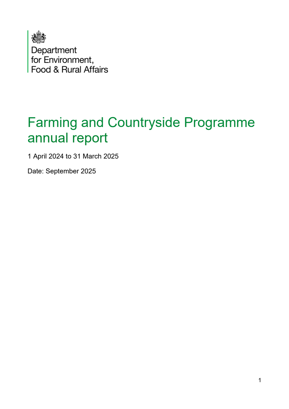 Farming and Countryside Programme annual report 1 April 2024 to 31 March 2025