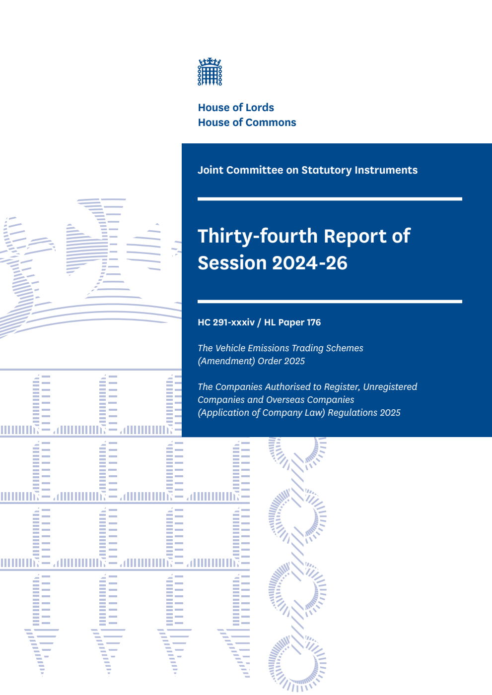 Joint Committee on Statutory Instruments 34th Report of Session 2024-26