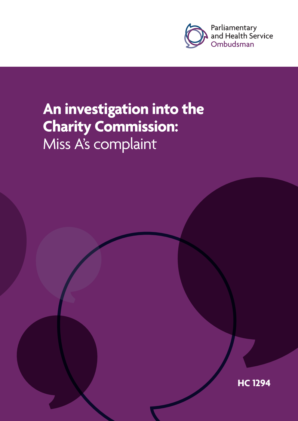 An investigation into the Charity Commission: Miss A's complaint