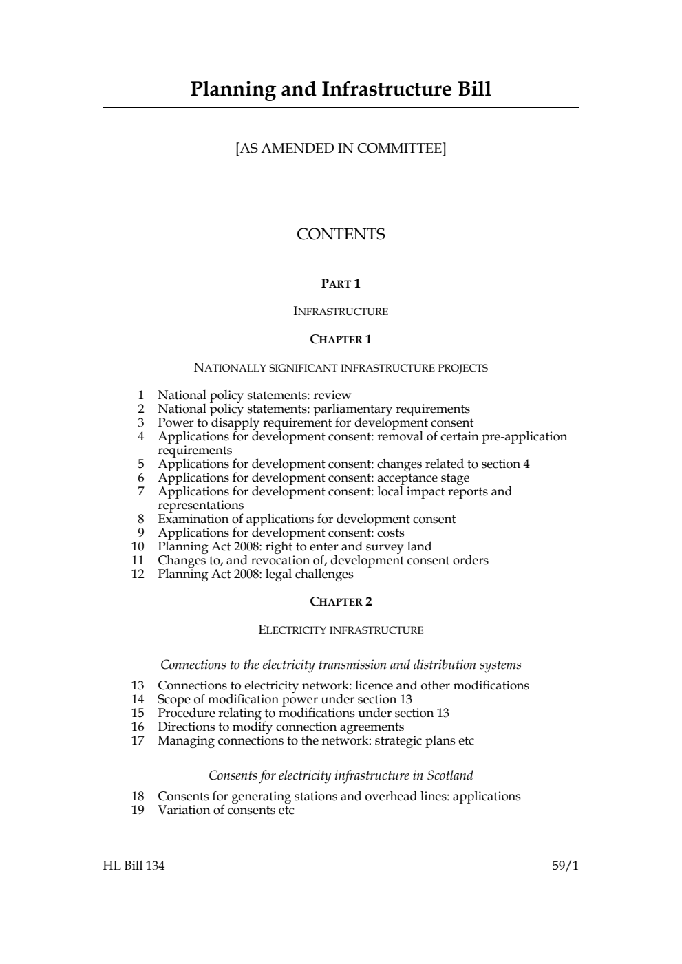 Planning and Infrastructure Bill [as amended in Committee]