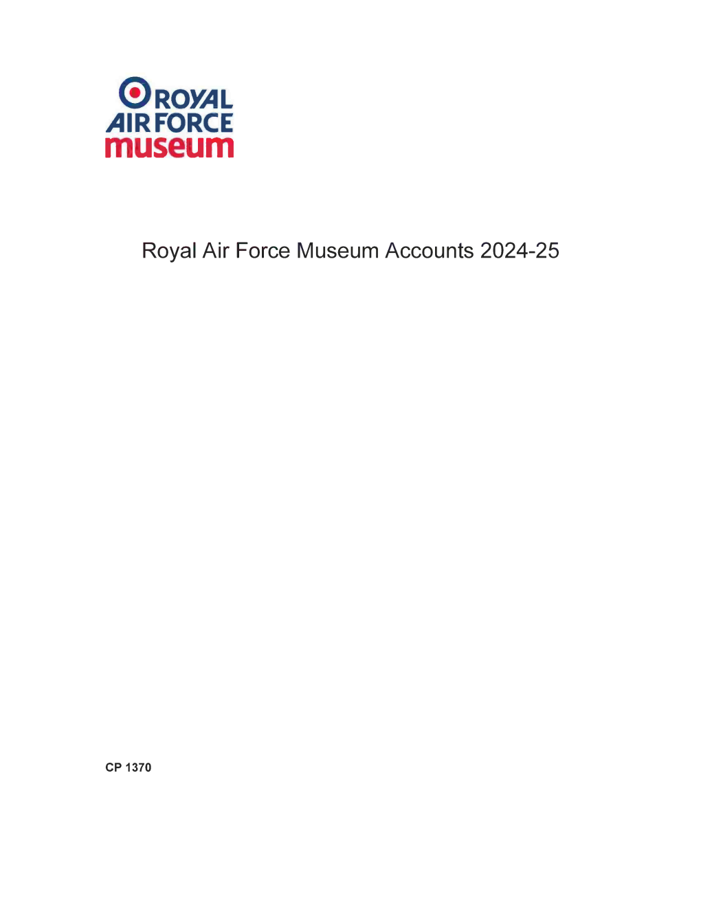 Royal Air Force Museum Accounts 2024-25