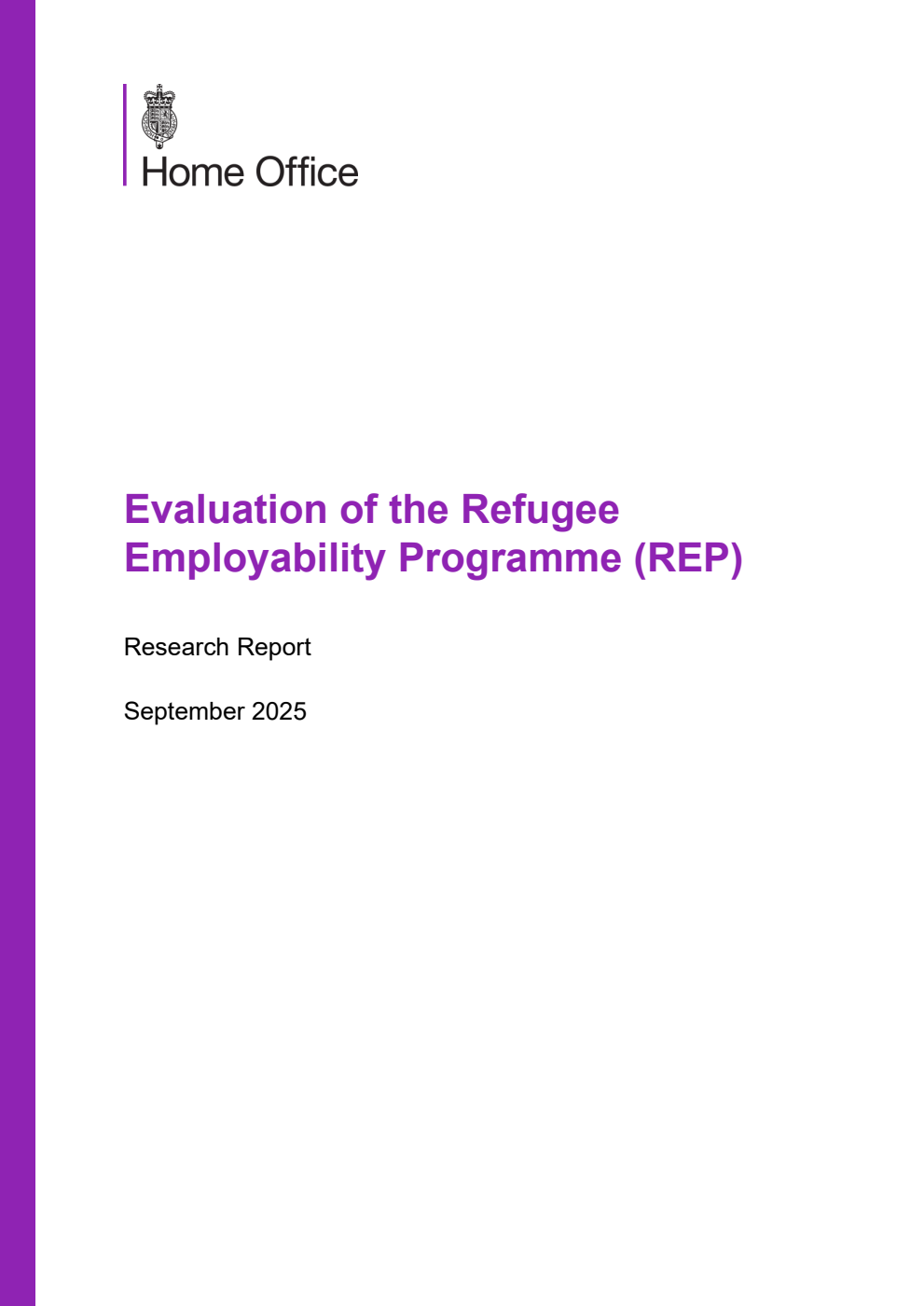 Home Office Research Report Evaluation of the Refugee Employability Programme (REP)
