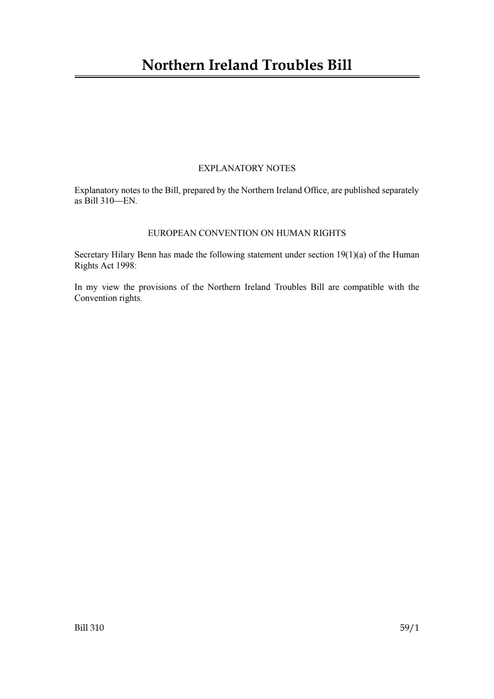 Northern Ireland Troubles Bill