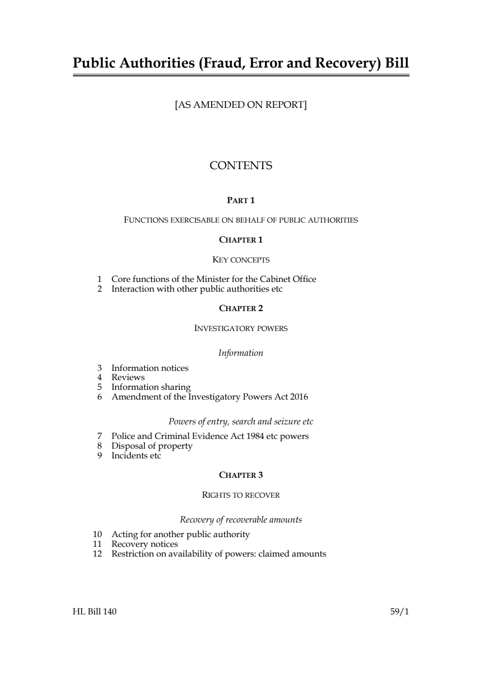 Public Authorities (Fraud, Error and Recovery) Bill [as amended on Report]