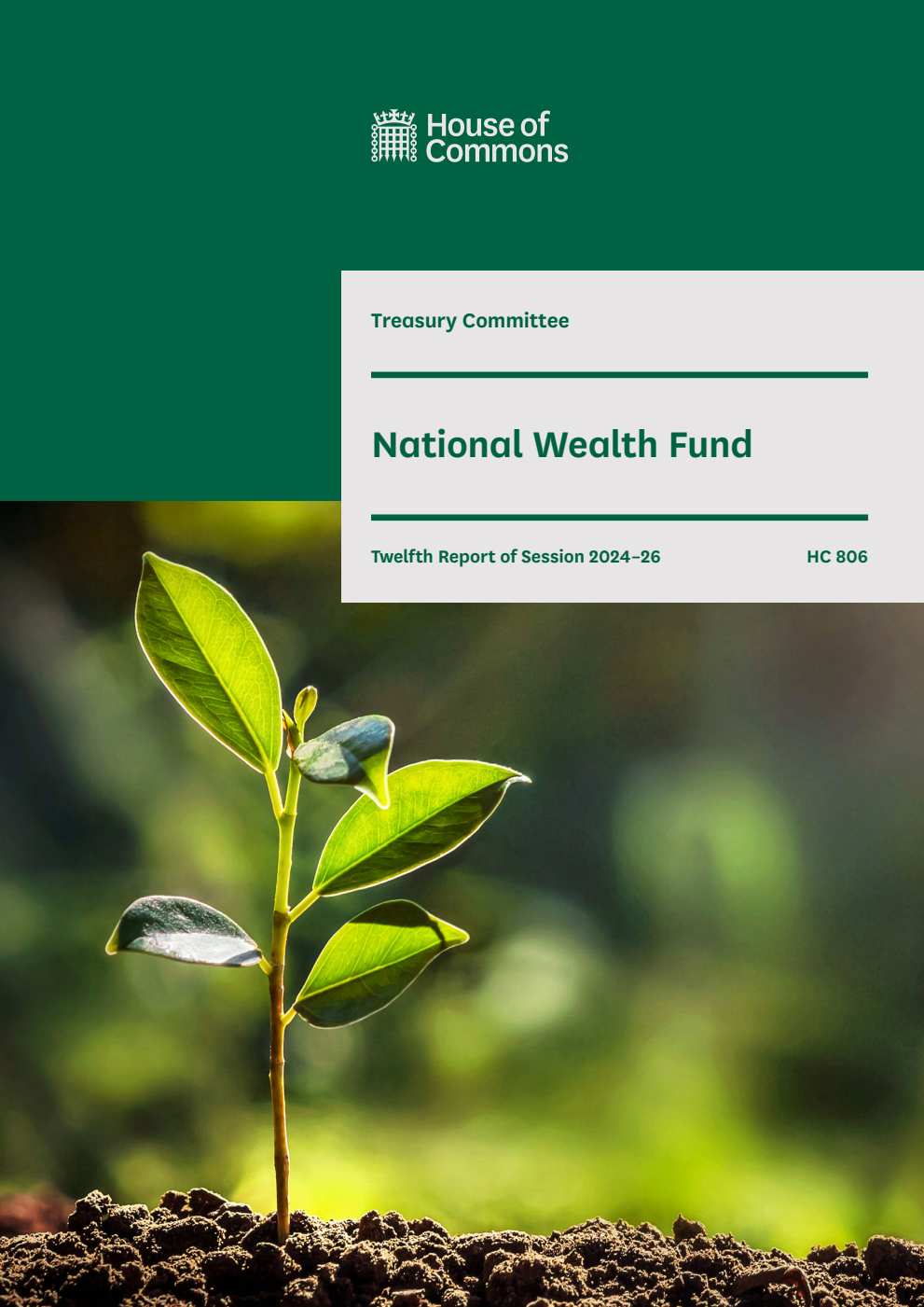 Treasury Committee 12th Report.  National Wealth Fund Volume 1. Report