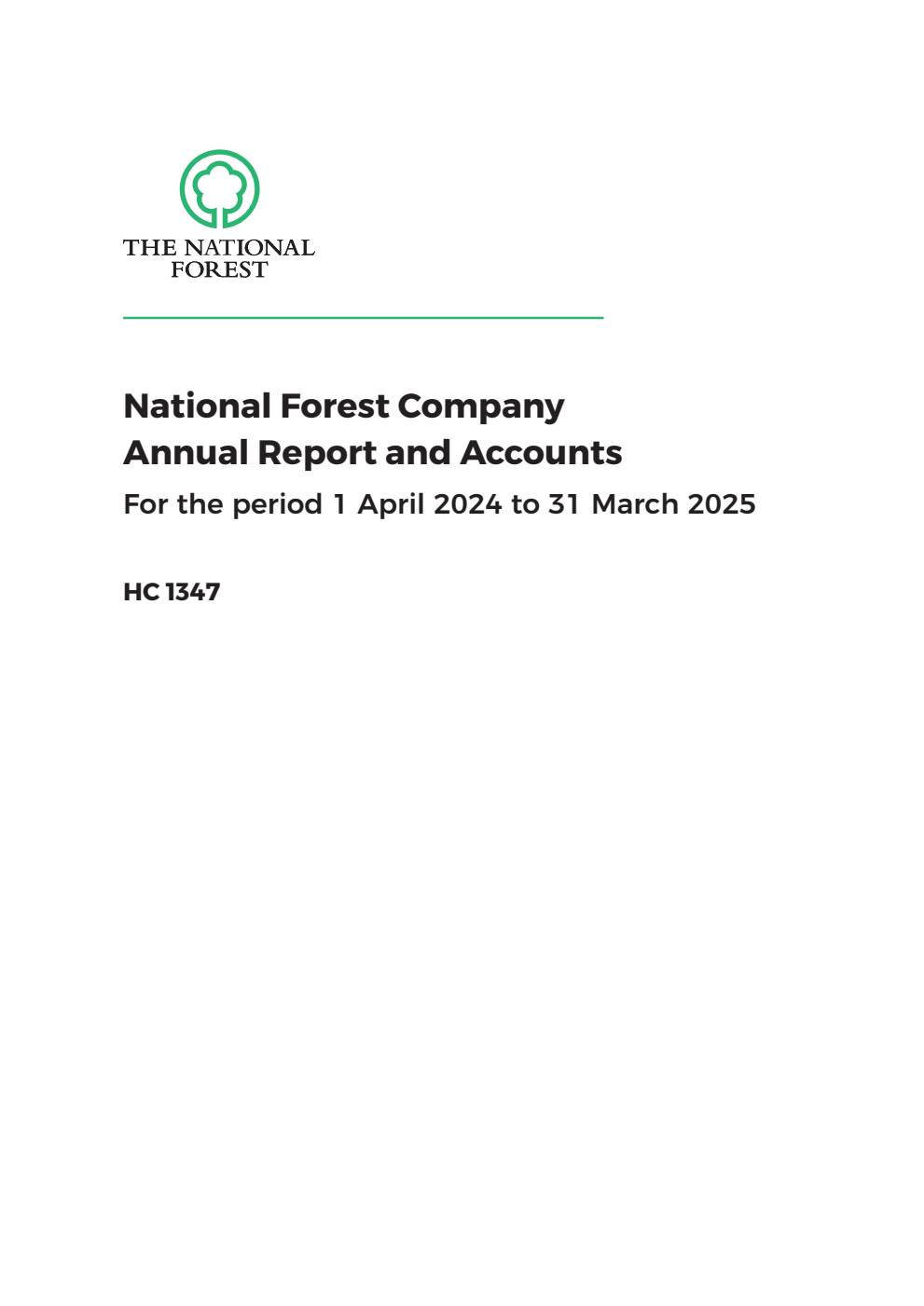 National Forest Company Annual Report and Accounts for the period 1 April 2024 to 31 March 2025