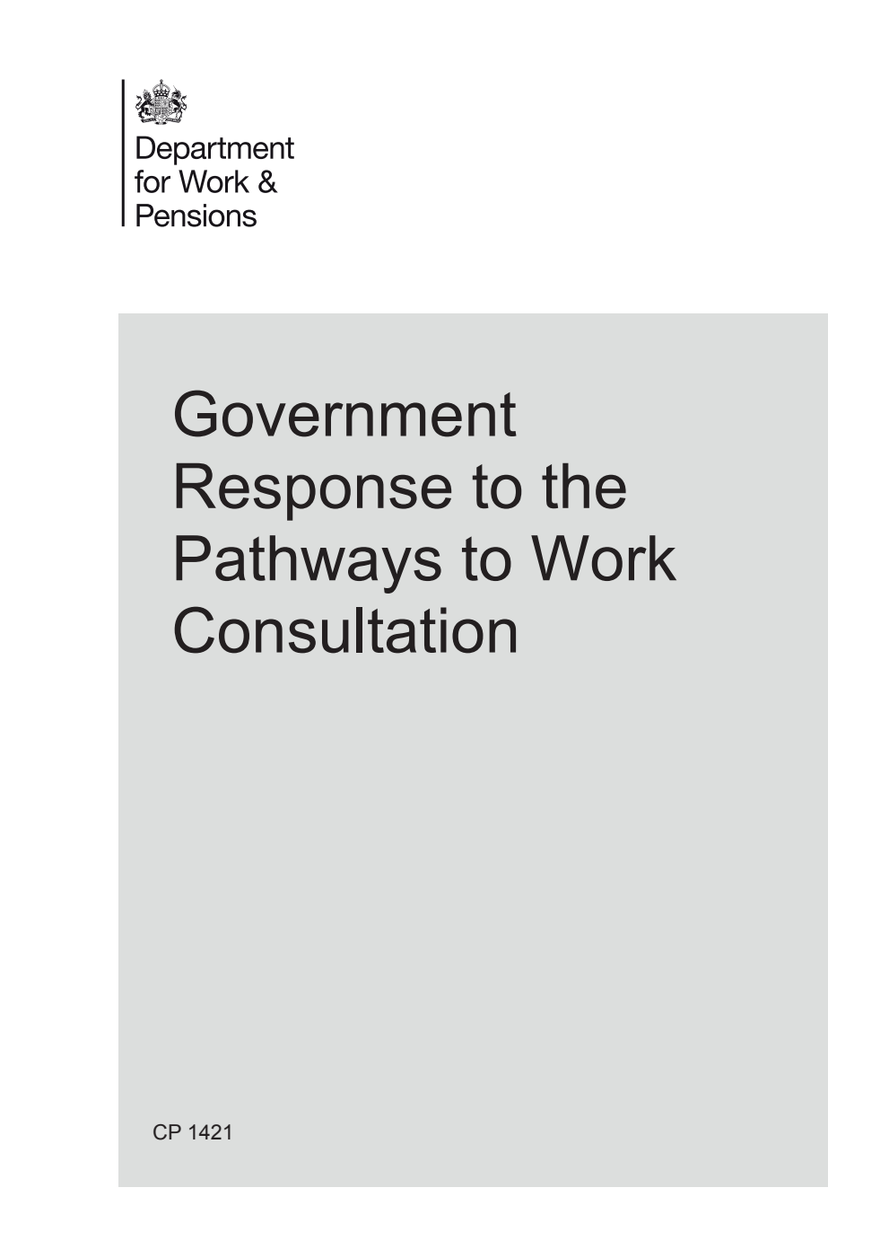 Government Response to the Pathways to Work Consultation