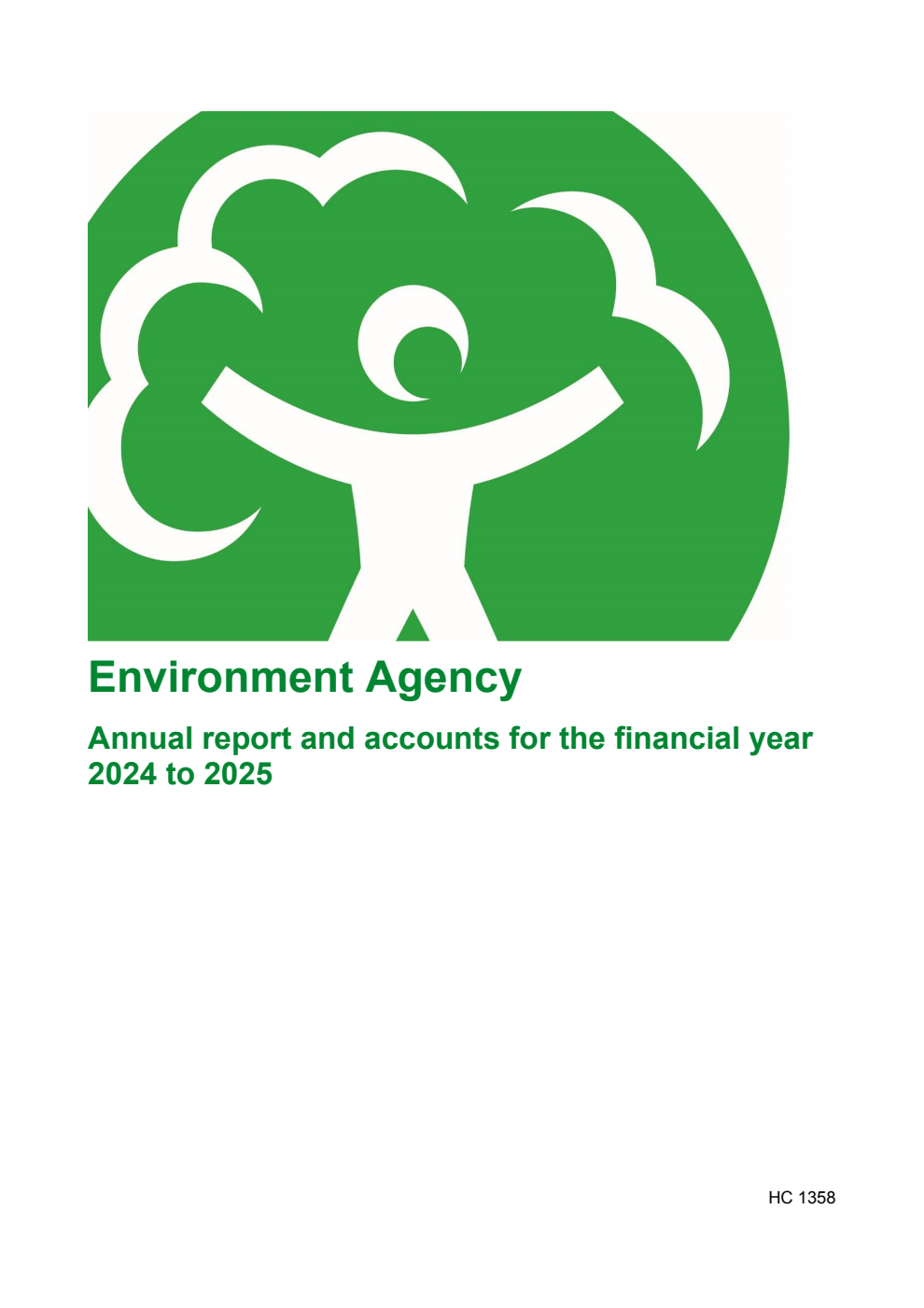 Environment Agency Annual report and accounts for the financial year 2024 to 2025