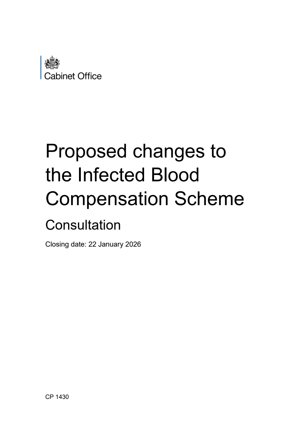Consultation: Proposed changes to the Infected Blood Compensation Scheme
