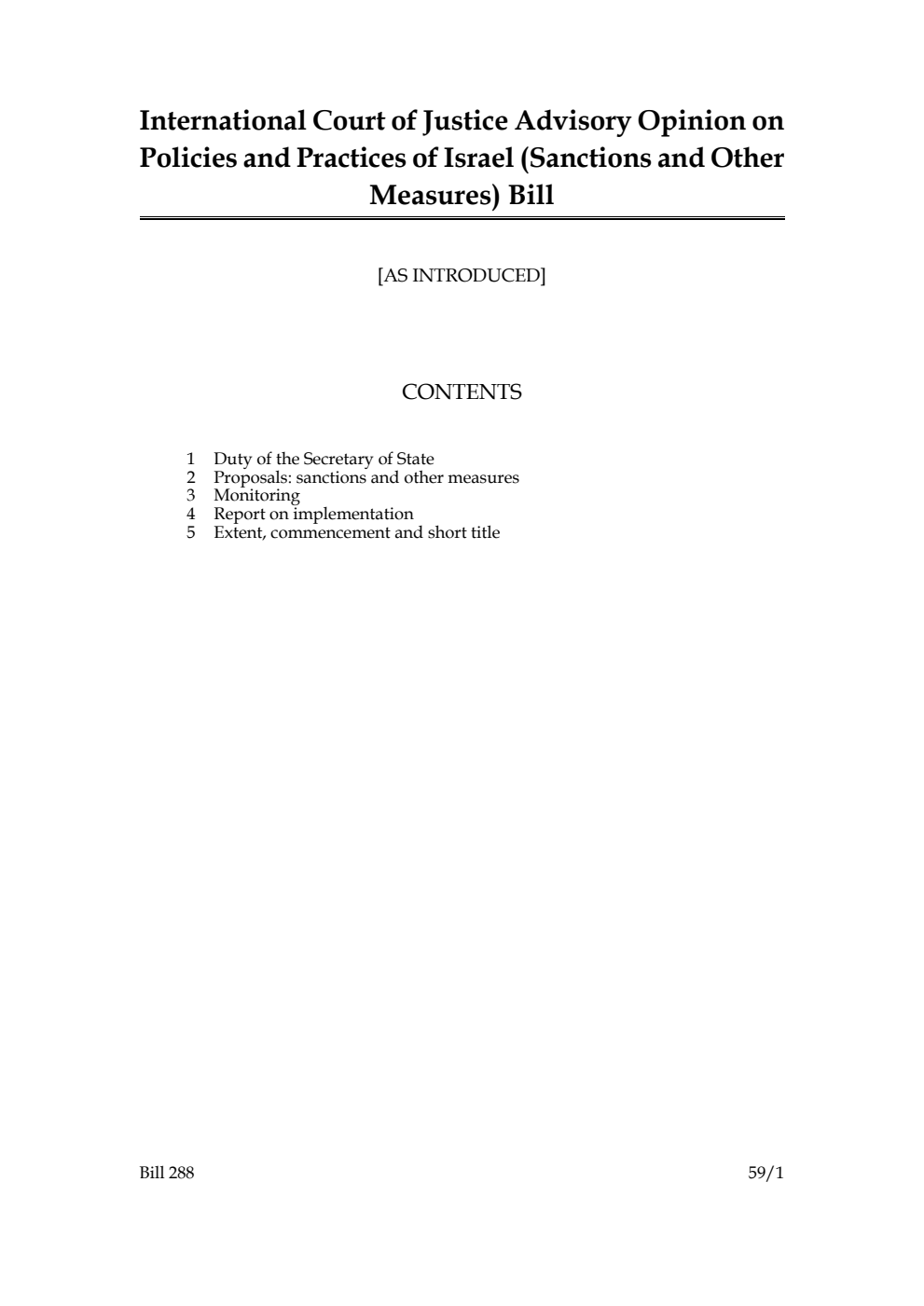 International Court of Justice Advisory Opinion on Policies and Practices of Israel (Sanctions and Other Measures) Bill