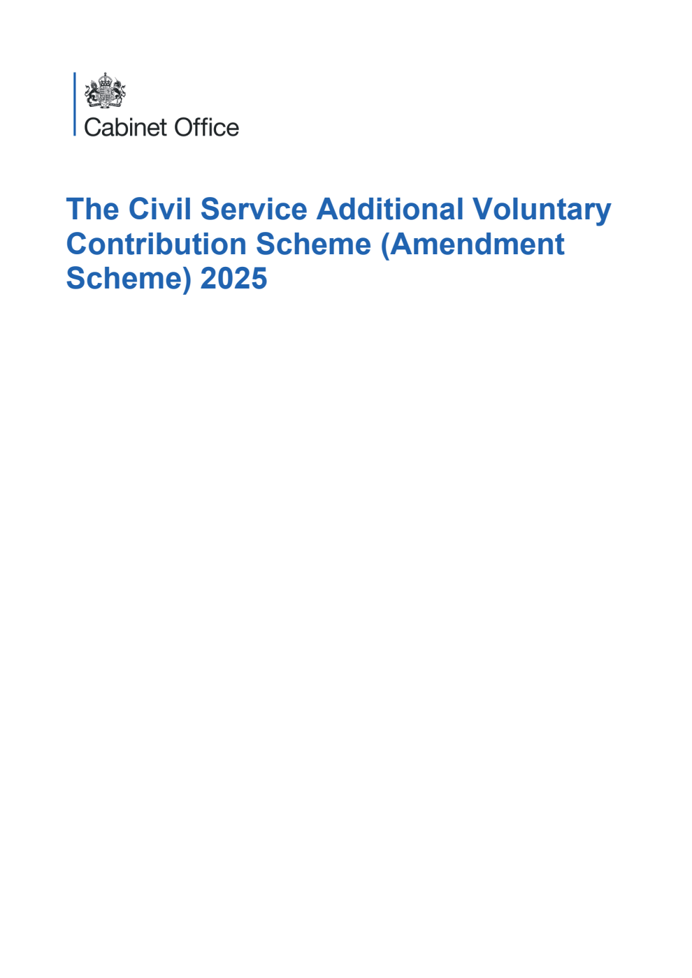 The Civil Service Additional Voluntary Contribution Scheme (Amendment Scheme) 2025
