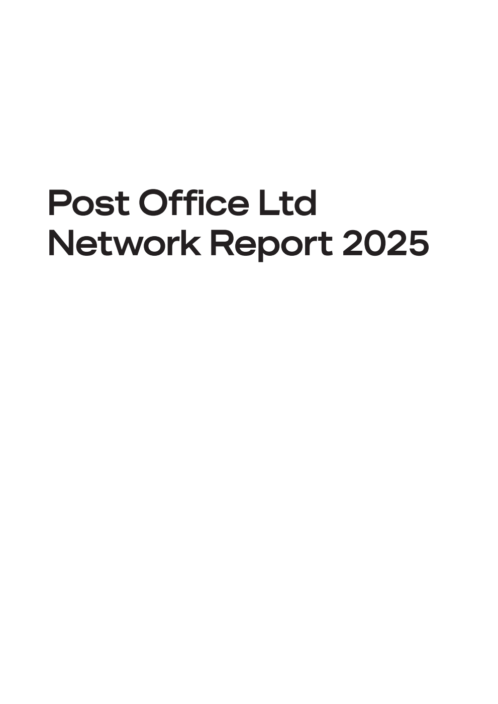Post Office Ltd Network Report 2025